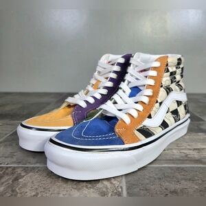 RARE BAPE x VANS SK8-Hi 38 DX MULTI CAMO HIGH TOP SNEAKERS.
